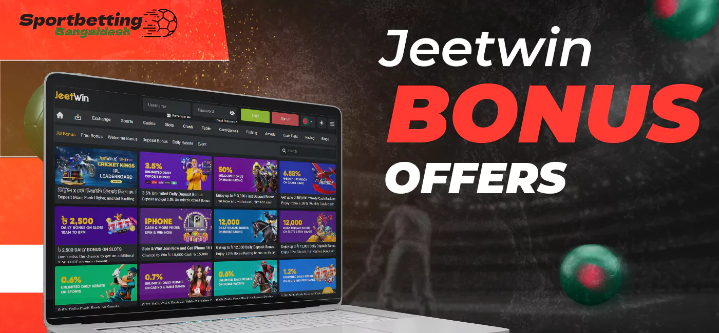 Welcome bonus for new visitors and other promotions from Jeetwin