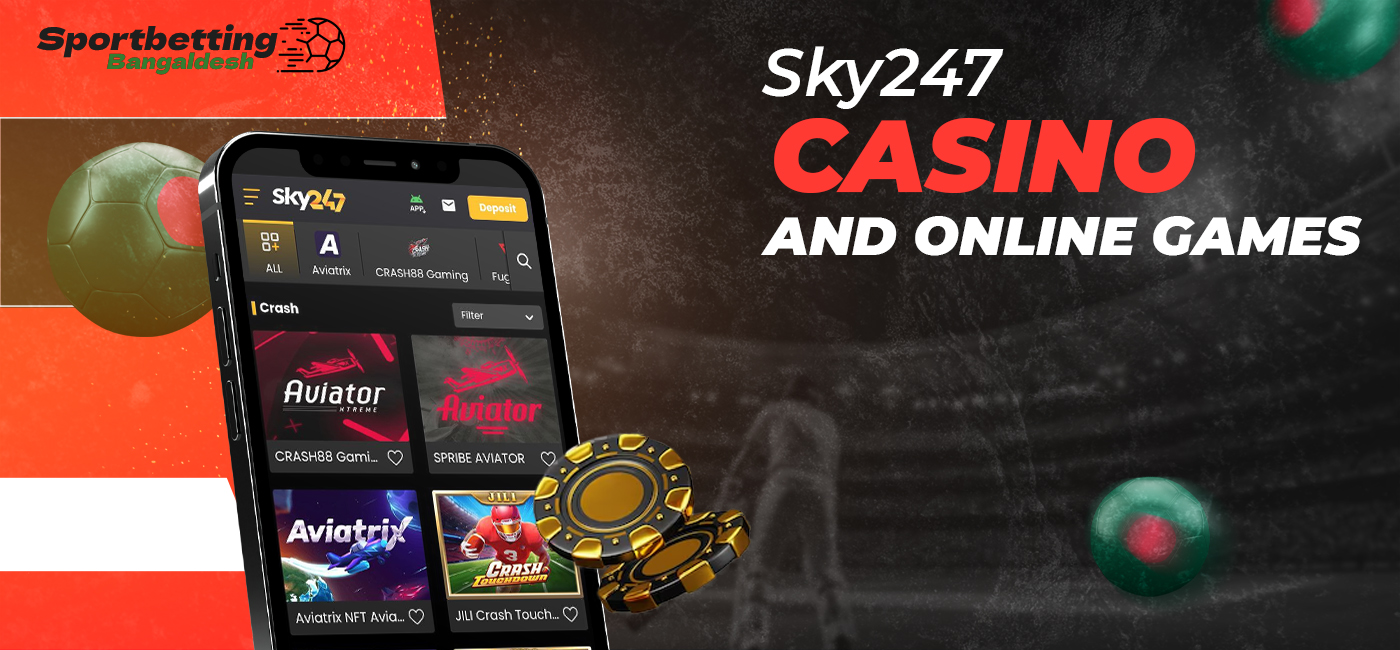 Available casino games for Sky247 Bangladeshi users