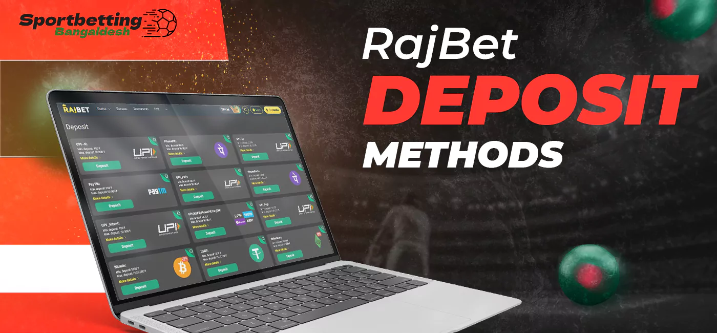 What payment methods are available for deposits at RajBet