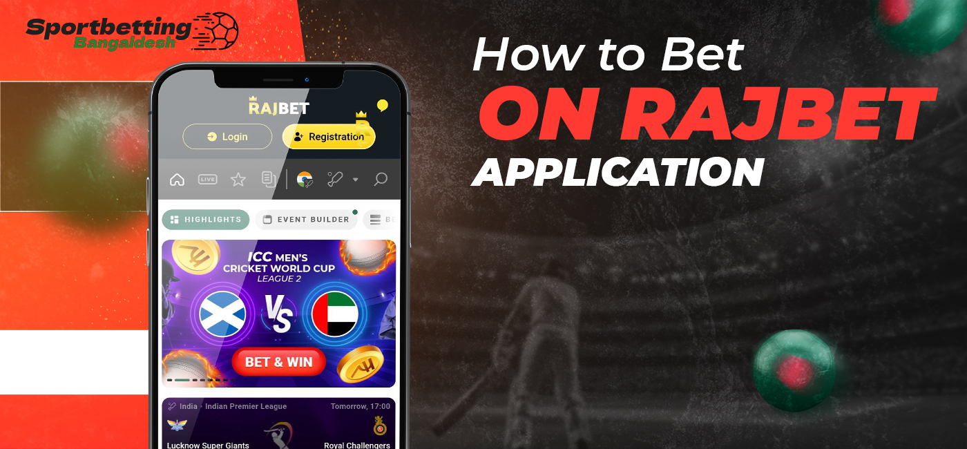 Step by step instructions on how to bet on sports in RajBet App