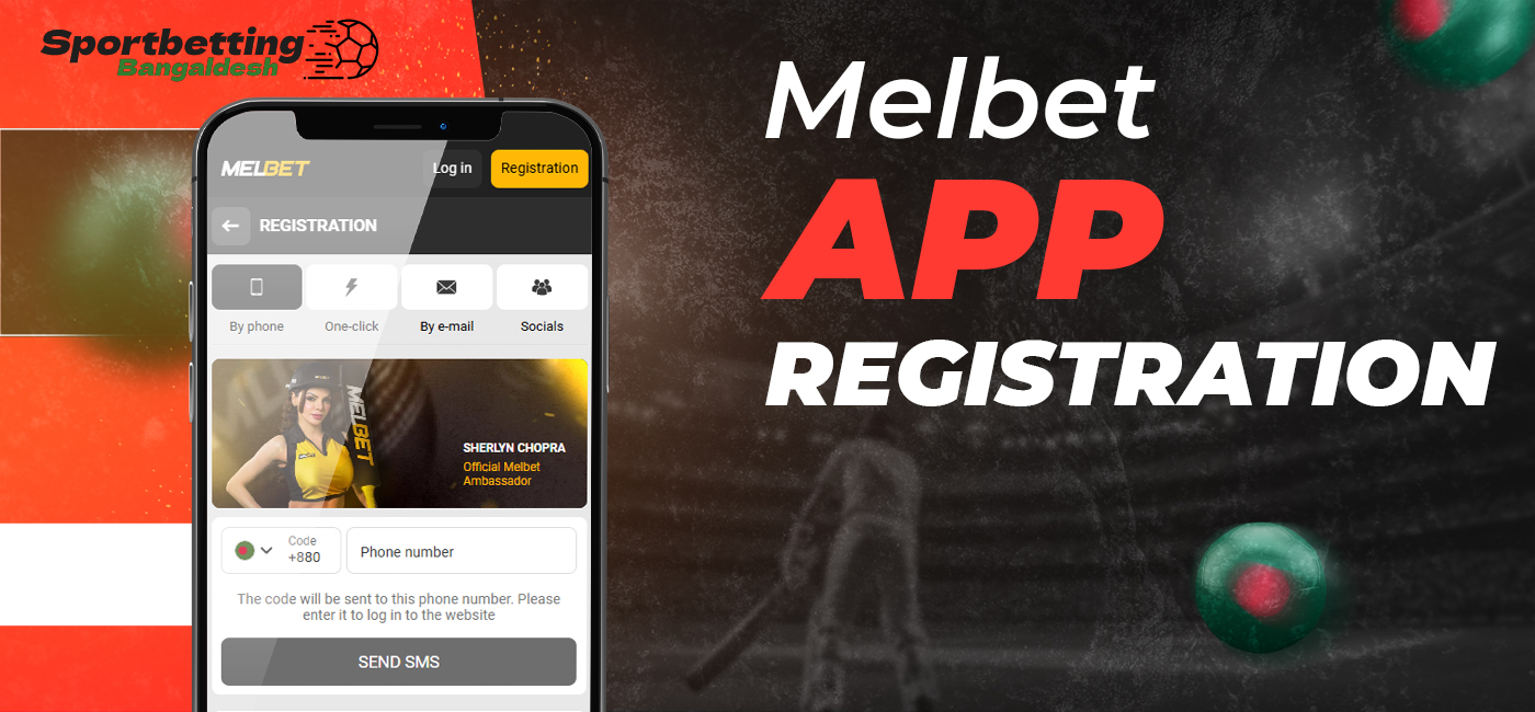 Registration using the Melbet application