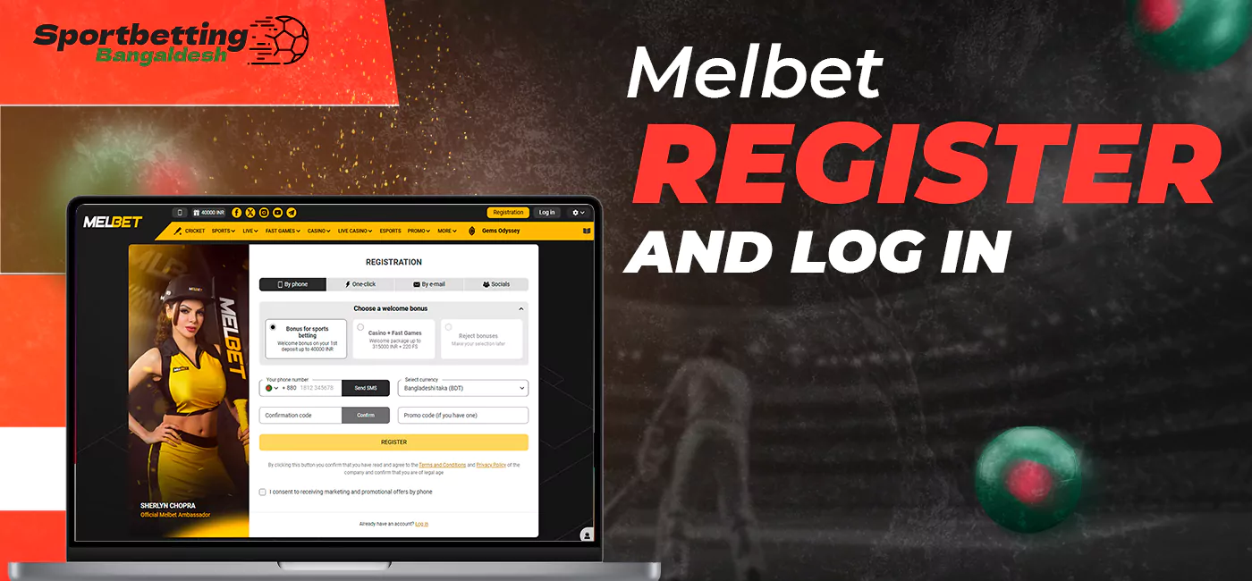Registration and account login process at Melbet