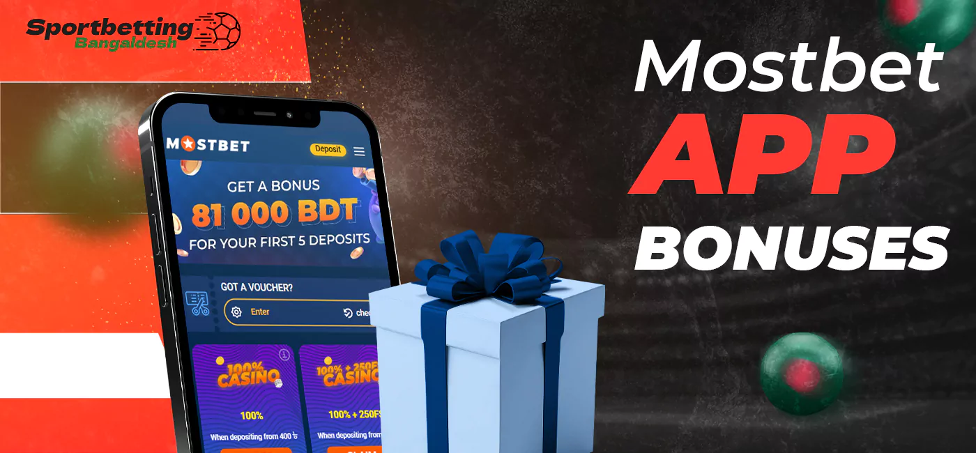 Bonuses and promotions available in the application Mostbet Bangladesh