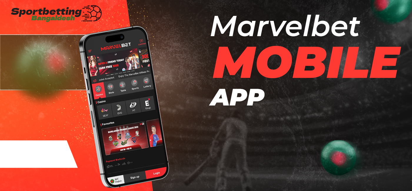 MarvelBet mobile app for online casino and sports betting