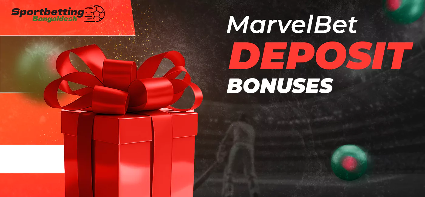 Bonuses for first and other deposits at MarvelBet