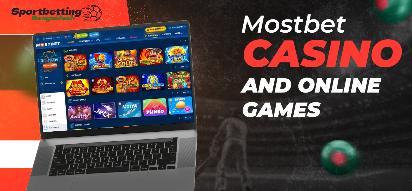 Online casino games on the Mostbet platform