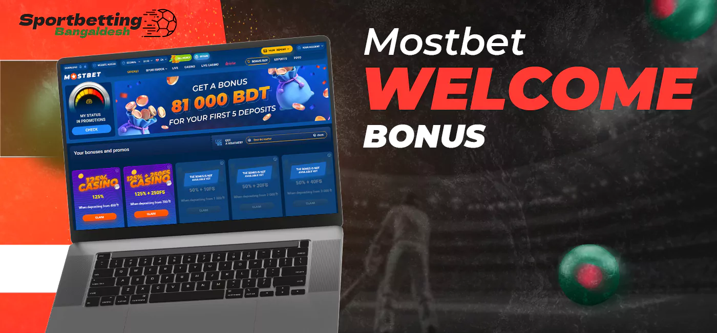 Welcome bonus for new users of Mostbet bookmaker 