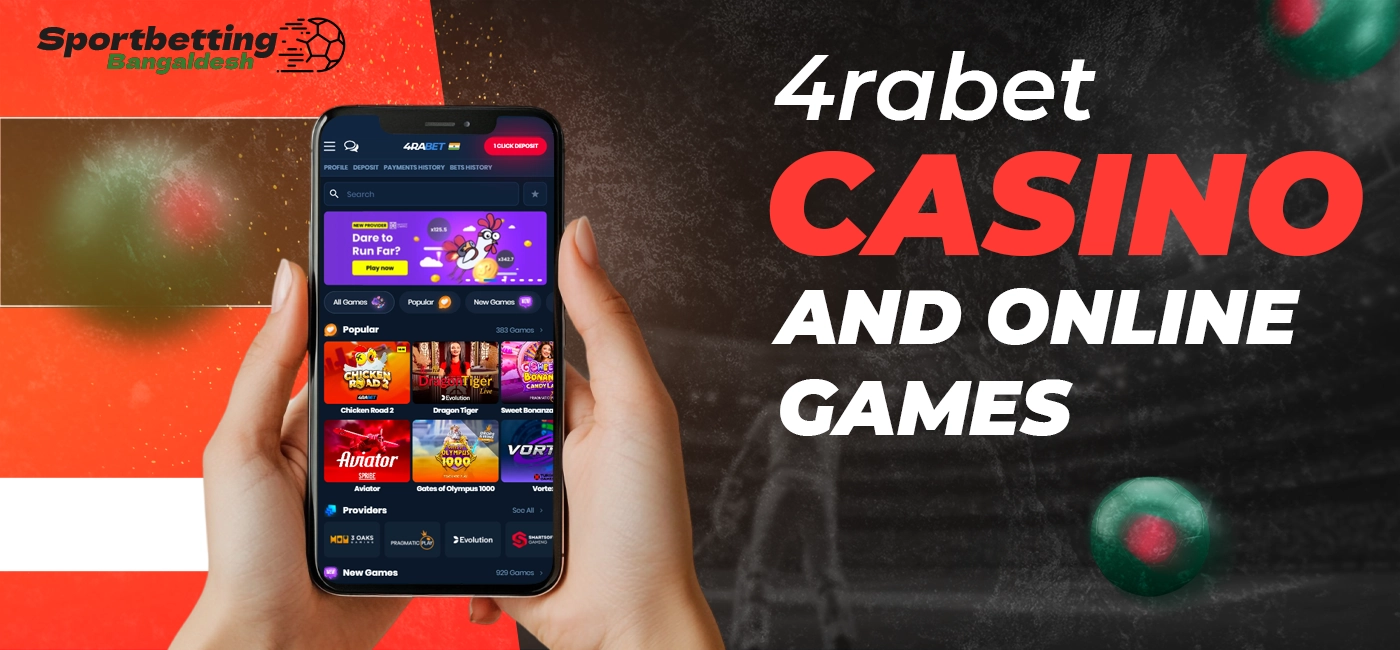 4rabet casino and online games with available categories in 2025