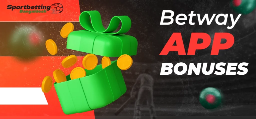 Bonuses on Betway mobile application with listed rules and availability