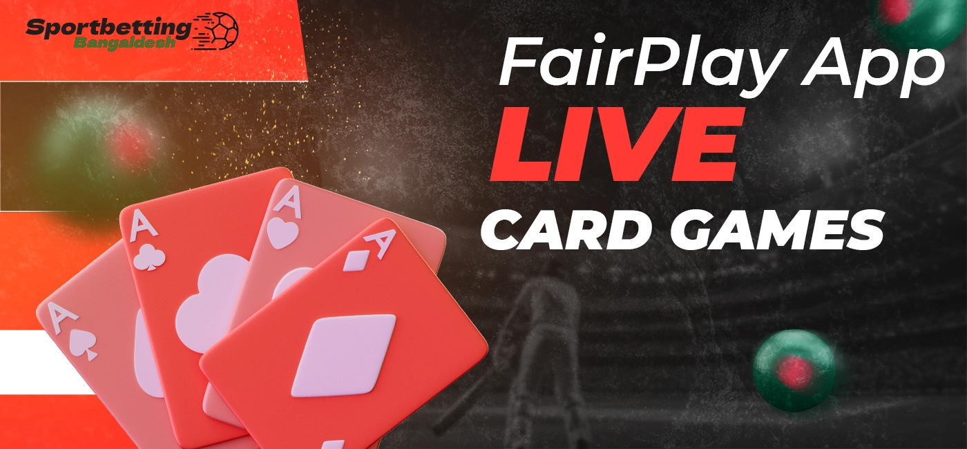 Card games section in the FairPlay Live mobile app