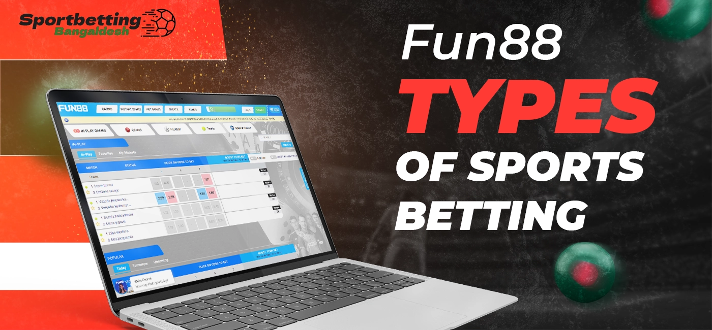 Fun88 types of sports betting with described available categories