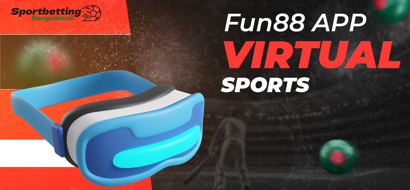 Virtual sports in Fun88 app with listed main categories