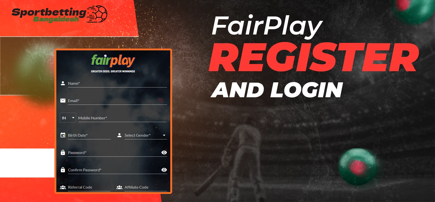 Registration and login to the FairPlay Club website for users