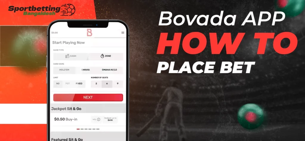 Steps for placing wagers within the Bovada mobile application