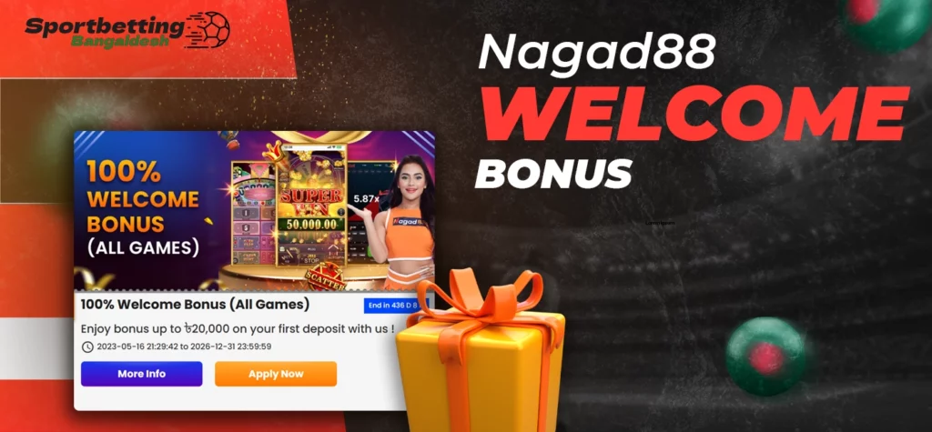 Nagad88 welcome bonus offer for new players in Bangladesh 2025