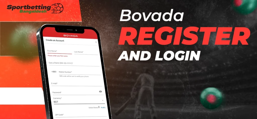 Registration and login steps for Bovada accounts